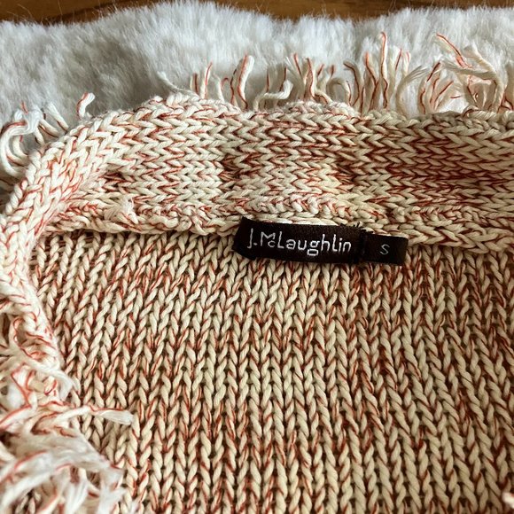 J. Mclaughlin fringe cotton cardigan sweater size small - Picture 3 of 7